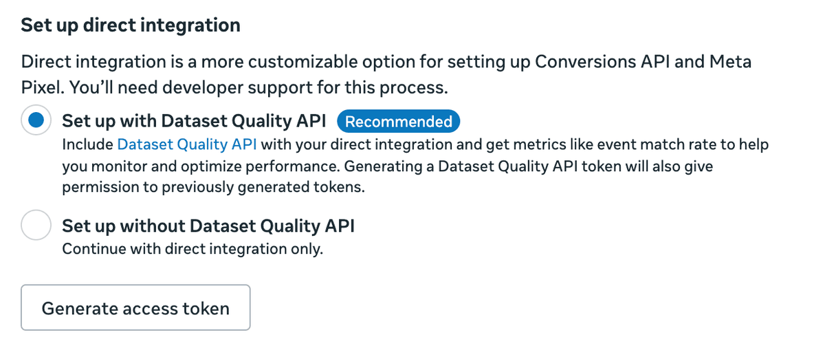 Facebook access token generation page