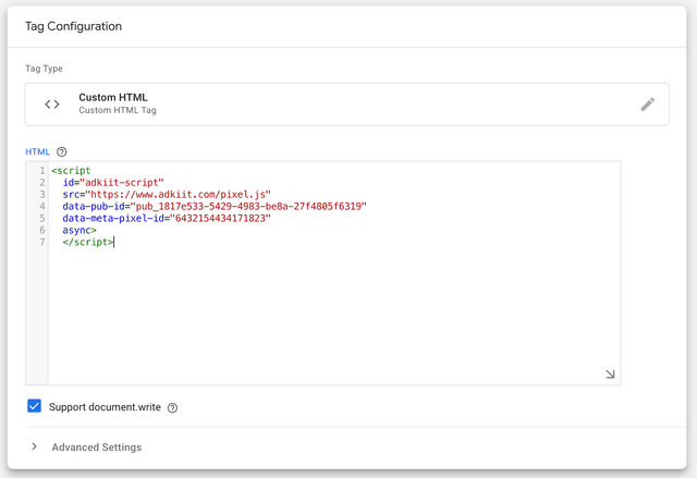 Google Tag Manager Tags Section