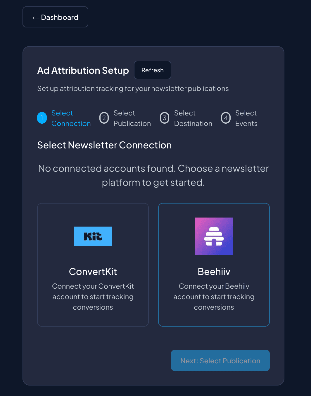 Successful Beehiiv connection verification