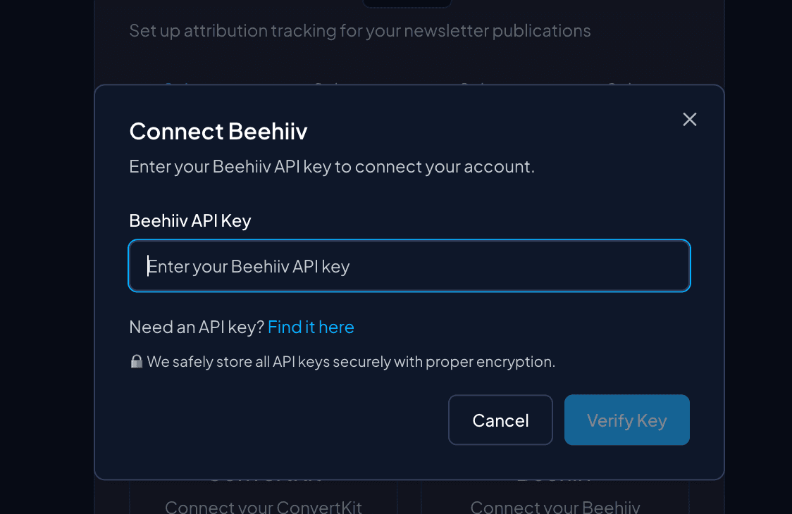 Beehiiv successfully connected